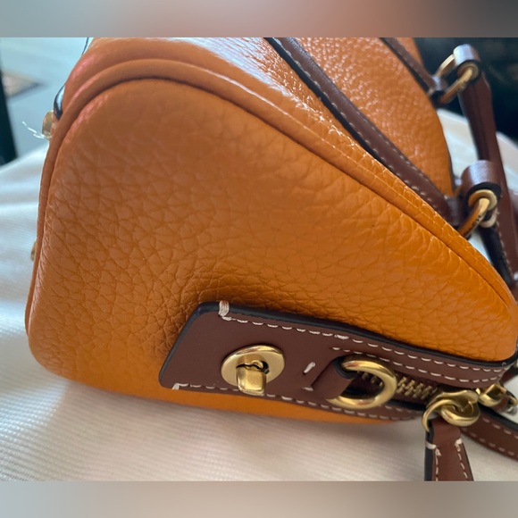 Coach Ruby Satchel 18 Color block Orange and Brown Leather Handbag - Picture 5 of 8